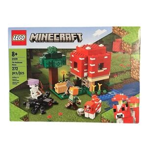 Lego Minecraft 21179 The Mushroom House 272 Pieces NEW Retired Box Wear Spider